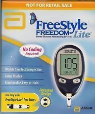NEW FREE STYLE FREEDOM LITE GLUCOSE MONITORING SYSTEM METER NO CODING 