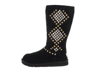 UGG Australia Avondale Black Suede Embellished Boot Size 9 NIB Tall 