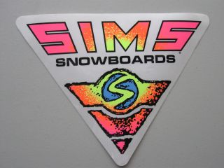 VINTAGE 80S, NEW, AWESOME SIMS SNOWBOARD STICKER   HUGE