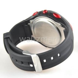   Heart Rate Monitor Calorie Counter Wrist Watch Stop Watch Red
