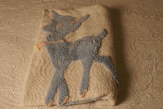 Adorable Vintage Baby Deer Chenille Bedspread for Your Favorite Child 