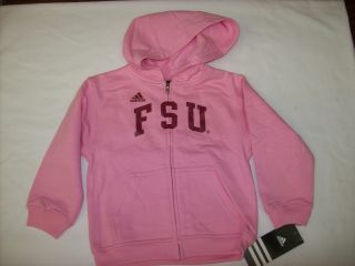 Florida State Seminoles Adidas Baby Infant Pink Hooded Jacket Sz 24 