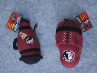 Pets First Florida State University Dog Pet Chew Toy Shoe Slipper Horn 