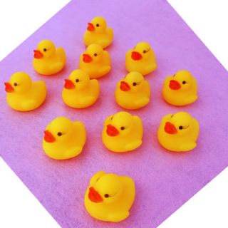 12pcs Baby Bathing Bath Tub Toys Mini Cute Rubber Race Squeaky Float 