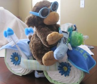 Baby Shower Motorcycle Diaper Cake Centerpiece Hospital Gift