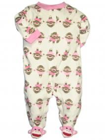   Sock Monkey Newborn Unisex Clothing Footied Sleeper   Baby Starters