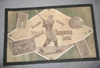 Floor Mat Baseball Score Card Worlds Championship Series Advertising 