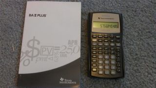 BA II PLUS Texas Instruments calculator, with manual, works great 