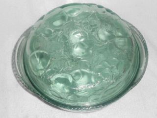   INDIANA FRUIT PRESSED GLASS CASSEROLE COVERED BAKING DISH OVEN PROOF