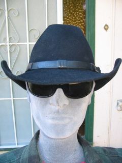 Nice Vintage Black Bailey Western Cowboy Hat Beaver Fur Felt Brown 7 1 