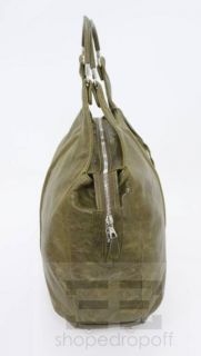 Balenciaga Olive Green Lambskin Leather Ring Handle Hobo Bag