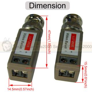 1CH Passive Receiver Transmitter Video CAT5 Balun Pair