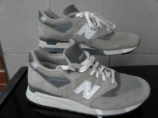 Classic New Ballance 998 M998 Grey Suede Running Shoes Size 9 2E Width 