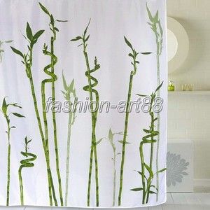  Bamboo Tree Floral Design Bathroom Fabric Beautiful Shower Curtain 