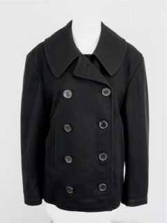Balenciaga Black Wool Peacoat Coat Sz 40 at Socialite Auctions 103 16 