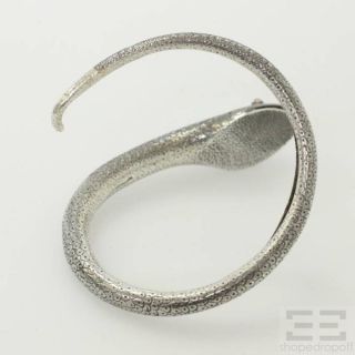Designer Silver Jeweled Snake Bangle Bracelet
