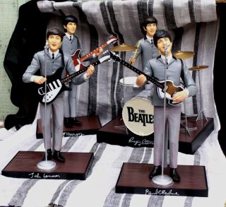 1991 RARE Beatles Rock Band Figurines Apple Corp by Hamilton Fab 4 