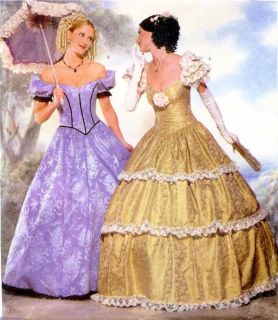 Misses Elegant Civil War Era Ball Gown Costume Butterick 6195 Sewing 