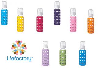 Lifefactory Baby Bottles 9 oz Glass Water Bottle with Silicone Sleeve 