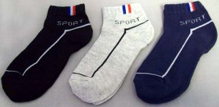New Wholesale Lot 12 Pairs Boys Trainer Sports Socks Assorted Colors 
