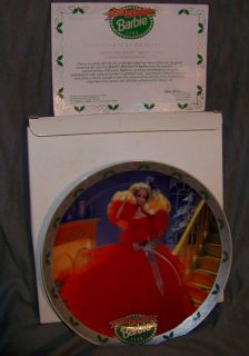1988 barbie happy holiday christmas collector plate mib this is part 