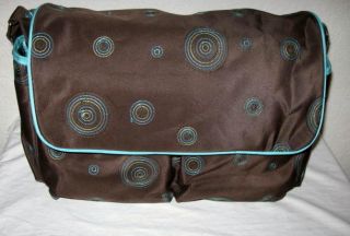 Baby Boom George Carry All Diaper Bag Brown Turquoise