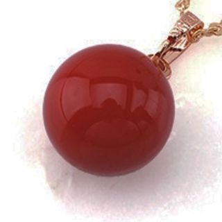 Stunning 9K Real Gold Filled Ruby Womens Ball Pendant