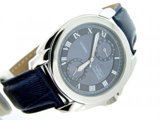 Mens Balmer Gemini Automatic Date GMT Stainless Steel Blue Dial Watch 