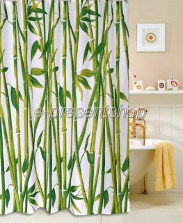    Bamboo Green Picture Bathroom Fabric Waterproof Shower Curtain bs138