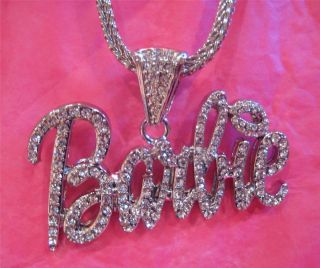 Iced Out Nicki Minaj Barbie Pendant Necklace Hip Hop