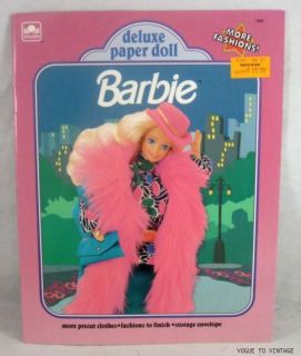 Barbie Deluxe Paper Doll Dolls 1991 Mint Uncut Golden