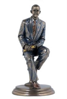 Burnished Bronzehued Figurine President Barak Obama