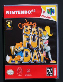Conkers Bad Fur Day Nintendo 64 Custom Case N64 New No Game