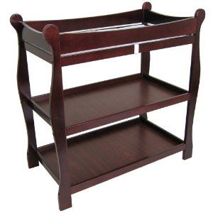 Badger Basket Sleigh Style Baby Changing Table   Cherry   02232