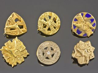 Collection of 9 Carat Gold Goodyear Long Service Badges