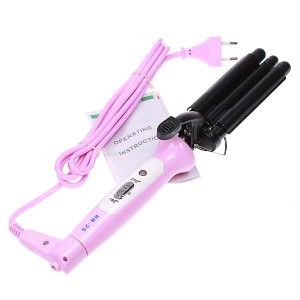 Three Barrel Ceramic Stainless Steel Hair Waver s Waves Curling Iron 