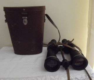 barr stroud binoculars and leather case