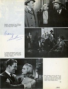 Barry Sullivan Classic Actor Authentic Autographed Book Page