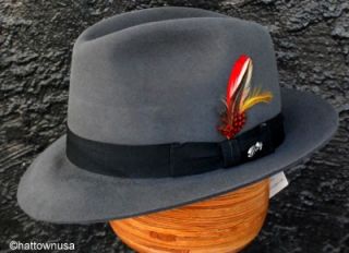 New Mens Bailey Hollywood Fur Felt Fedora Hat Madison Grey Formal 