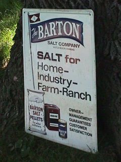 Barton Salt Co Tin Advertising Sign Hutchinson Kansas