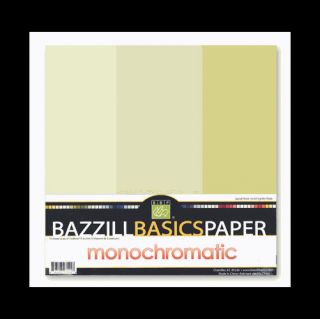Bazzill Basics Monochromatic Trio Packs 12 x 12 Pear