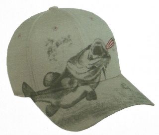 Bass Fishing Americana Lure Tackle Screenprint w/ Embroidery Hat Cap 