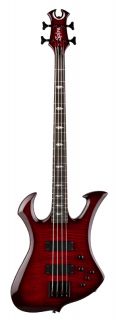 DEAN SPIRE TRD BASS GUITAR FLAME MAPLE TOP & MAHOGANY BODY TRANS RED 