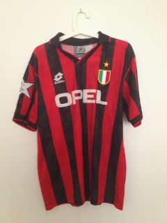   rare 94 95(H) AC MILAN UCL shirt #3 Maldini. Baggio, Boban, Van Basten