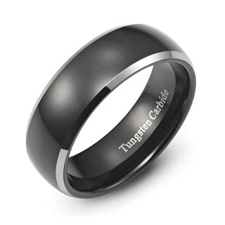 Black Tungsten Carbide Ring Wedding Band Size 8 – 12