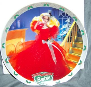1988 barbie happy holiday christmas collector plate mib this is part 