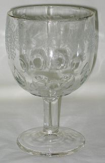 Bartlett Collins Golden Grape Pattern Water Goblet