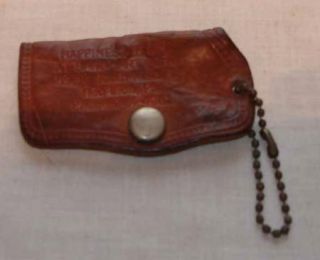 Vintage Leather Advertising Barnhart Ford Key Chain