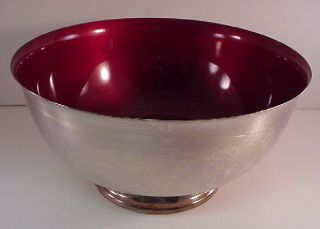 Reed Barton Silver Plate Red Enamel Bowl 105