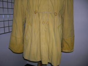 Basile Milano Soft Suede Yellow Fur Lining Coat 18 20
